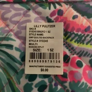 Lilly Pulitzer | Bags | Nwt Lilly Pulitzer Quilted Backpack  display picture 1